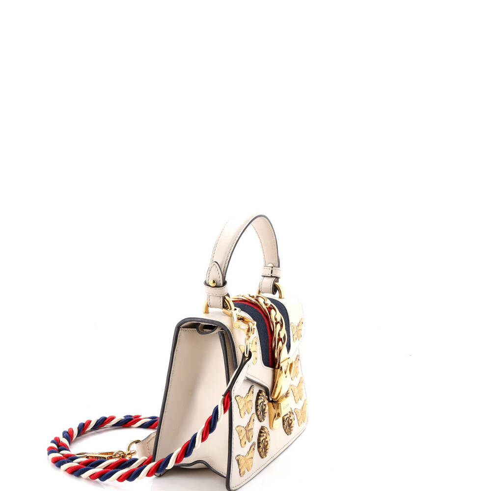 Gucci Mini Sylvie Top Handle Bag Embellished Leather - Picture 2 of 6